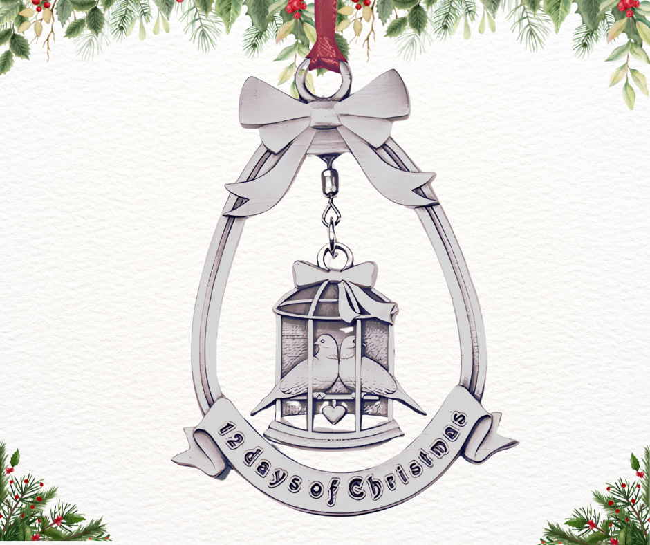 2 Turtle Doves – 12 Days of Christmas Ornament