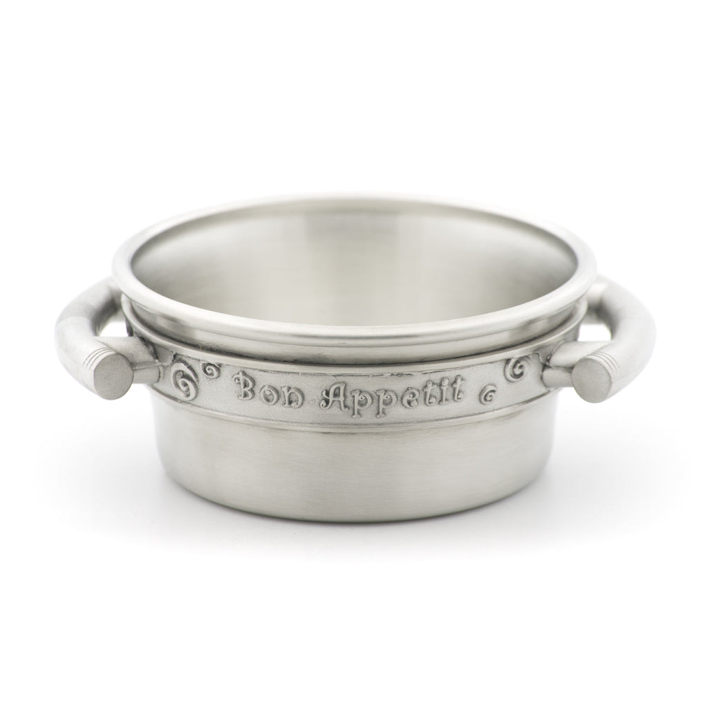 Bon Appetit Serving Dish. Satin finish. Made from Pewter. Made in Fredericton NB New Brunswick Canada