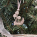 pewter fiddlehead ornament on christmas tree