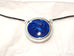 Inspiration Pendant. Sapphire Blue Enamel. Necklace. Black Cord. Made from Pewter.  Made in Fredericton NB New Brunswick Canada