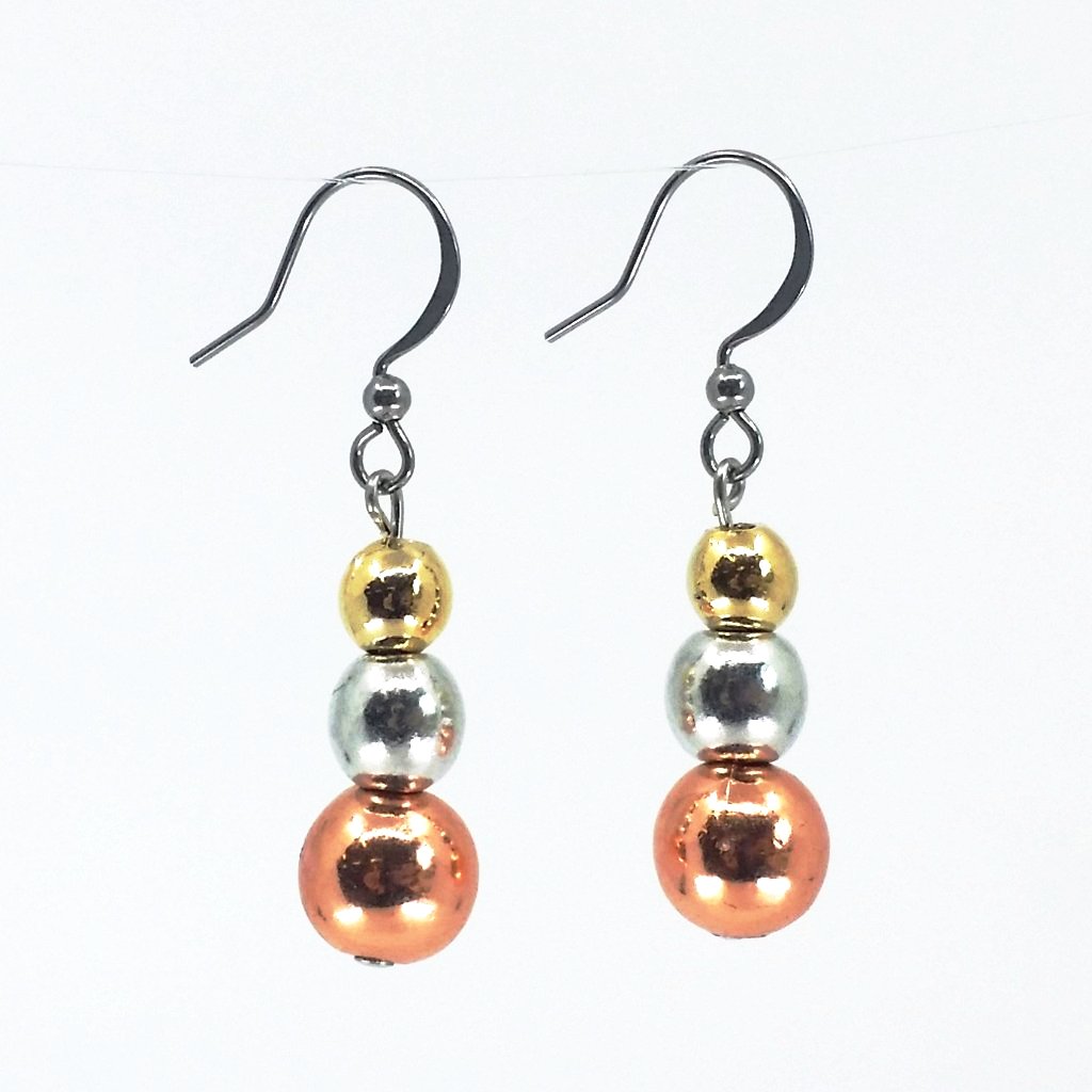 Tricolour Pearl Earrings