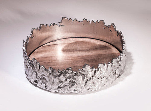 Canadiana Wine Bottle Coaster Pewter