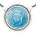Inspiration Pendant. Sky Blue Enamel. Necklace. Black Cord. Made from Pewter.  Made in Fredericton NB New Brunswick Canada