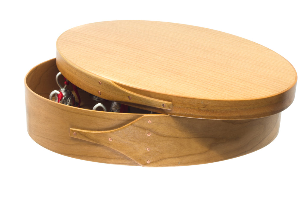 Shaker Oval Box. Made of wood by Brent Rourke. Christmas Bells. Made in Fredericton NB New Brunswick Canada