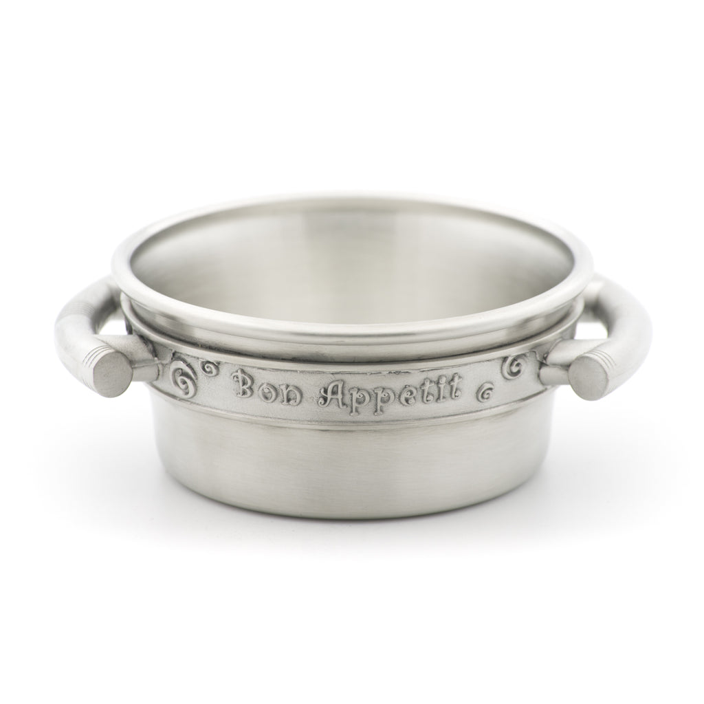 Bon Appetit Serving Dish. Satin finish. Made from Pewter. Made in Fredericton NB New Brunswick Canada