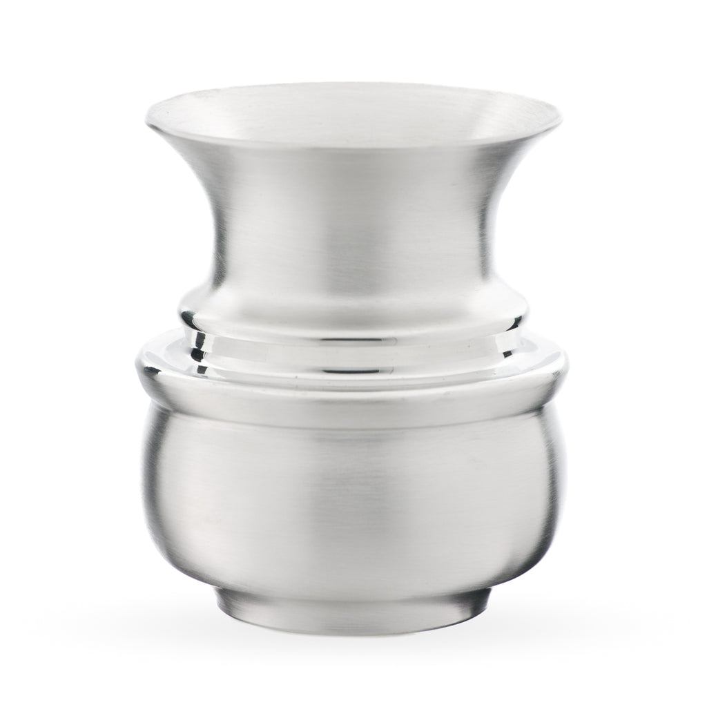 Small Freespun Vase. Satin finish variation. Made from Pewter. Made in Fredericton NB New Brunswick Canada