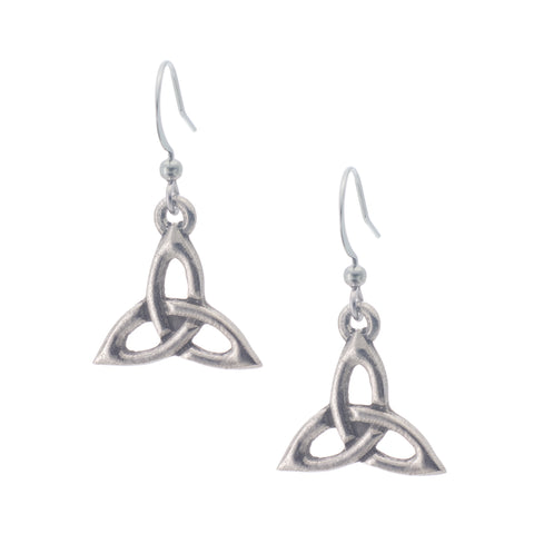 Trinity Knot Earring. Celtic. Irish. Made from Pewter. Made in Fredericton NB New Brunswick Canada