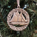 pewter bluenose ornament on christmas tree