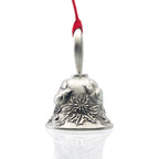 Two Turtle Doves Christmas Bell, Made from Pewter. Red Ribbon. Made in Fredericton New Brunswick NB.