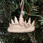 pewter skater ornament on christmas tree