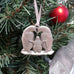 pewter penguin ornament on christmas tree