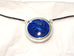 Inspiration Pendant. Sapphire Blue Enamel. Necklace. Black Cord. Made from Pewter.  Made in Fredericton NB New Brunswick Canada