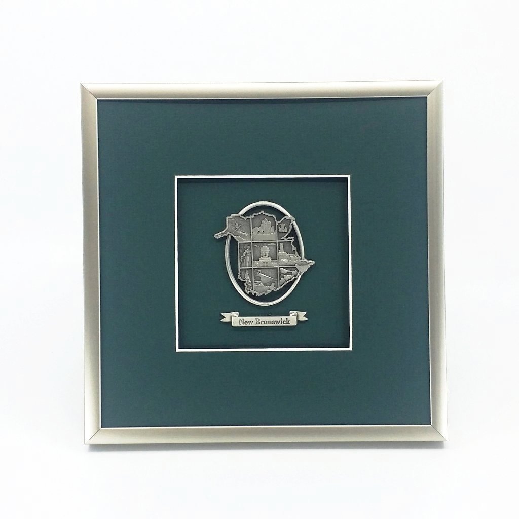 Framed New Brunswick Stories Ornament + NB Banner Crest