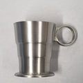 Satin pewter cup with a ring handle