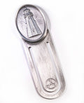 Pewter bookmark with a lighthouse medallion
