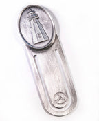 Pewter bookmark with a lighthouse medallion