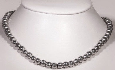 Pewter Pearl Neckwear. Full string. Made from Pewter. Made in Fredericton NB New Brunswick Canada