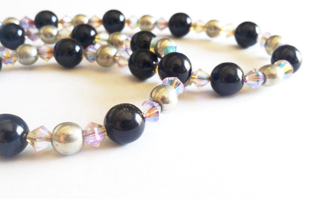 Black pearl Swarovski Crystal Neckwear