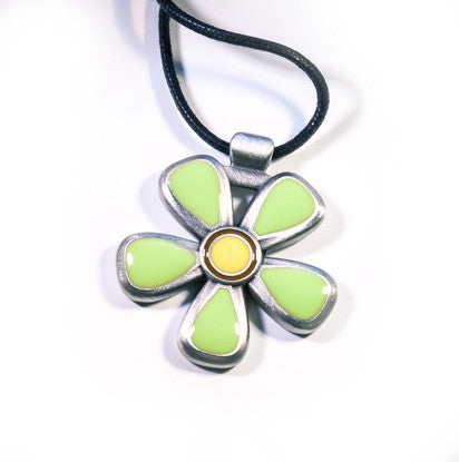 Spring Blossom Pewter Pendant Green