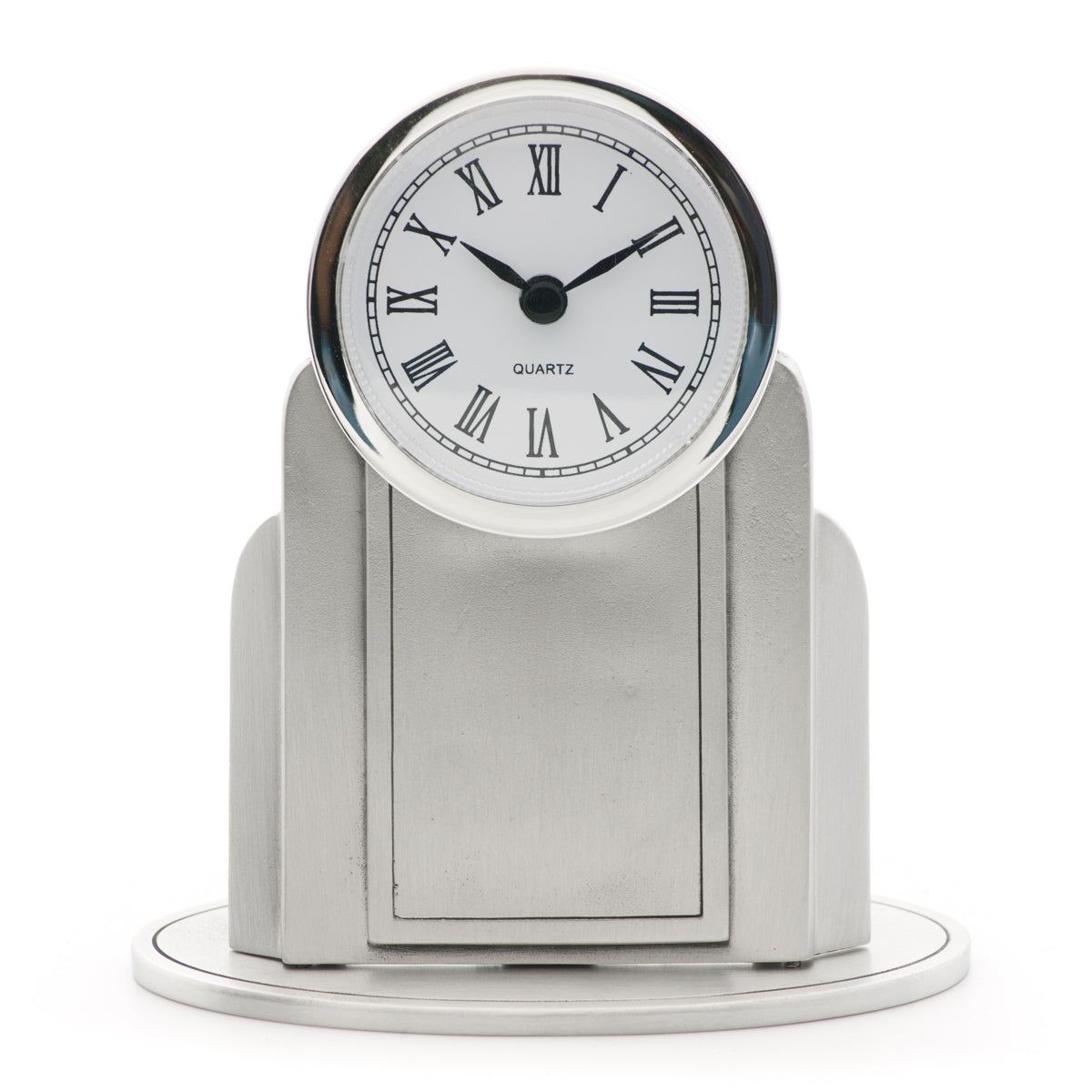 Atlantica Clock. Satin finish. Made from Pewter. Made in Fredericton NB New Brunswick Canada