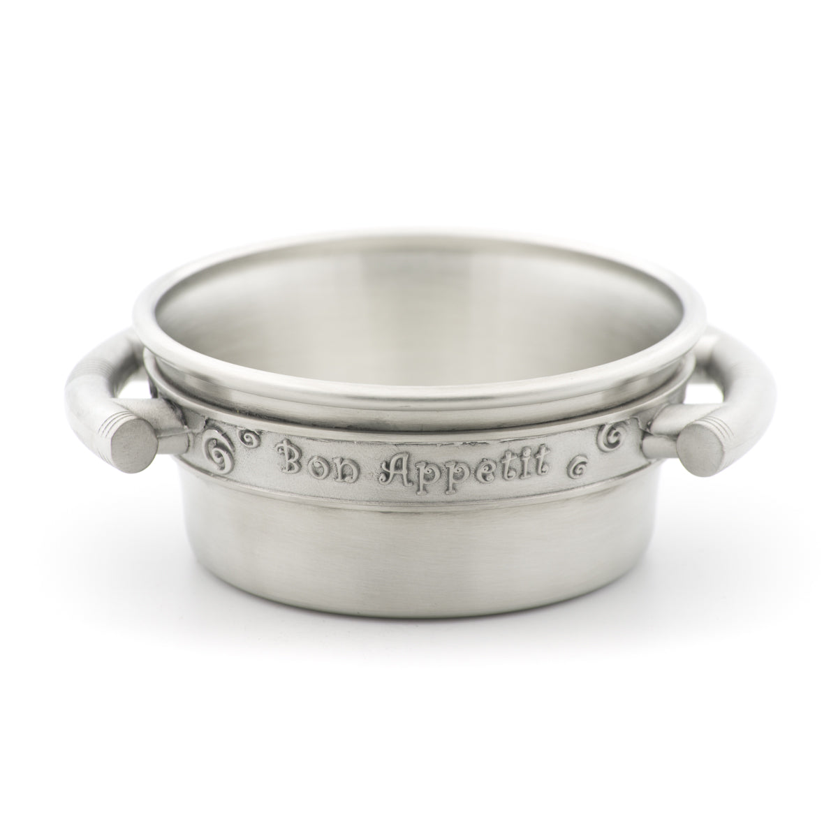 Bon Appetit Serving Dish. Satin finish. Made from Pewter. Made in Fredericton NB New Brunswick Canada