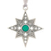 Celtic. Star. Green Enamel. Christmas Tree ornament. Made from Pewter. Silver ribbon. Made in Fredericton NB New Brunswick Canada