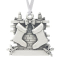 Couples First Christmas Christmas Tree ornament. Made from Pewter. Silver ribbon. Made in Fredericton NB New Brunswick Canada