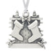 Couples First Christmas Christmas Tree ornament. Made from Pewter. Silver ribbon. Made in Fredericton NB New Brunswick Canada