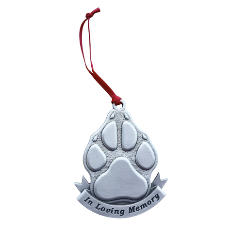 Paw Print Memorial Ornament - Dog