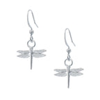 Dragonfly Earring. Polished finish. Made from Pewter. Made in Fredericton NB New Brunswick Canada