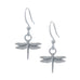 Dragonfly Earring. Satin finish. Made from Pewter. Made in Fredericton NB New Brunswick Canada