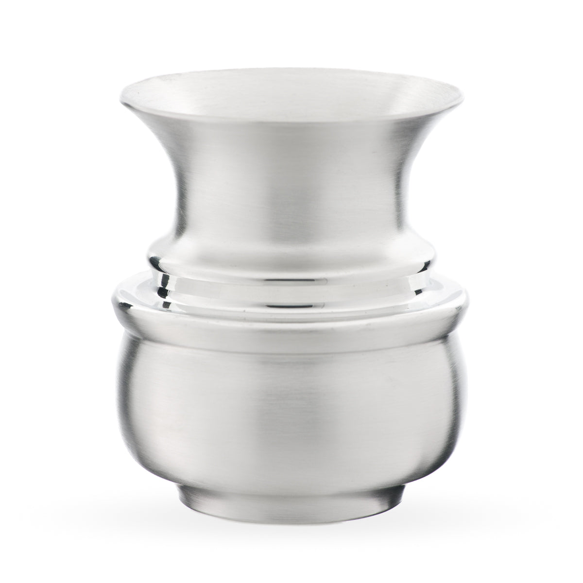 Small Freespun Vase. Satin finish variation. Made from Pewter. Made in Fredericton NB New Brunswick Canada