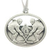 Face off! Christmas Tree ornament. Made from Pewter. Silver ribbon. Made in Fredericton NB New Brunswick Canada