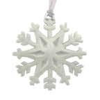 Fluffy Christmas Tree ornament. Let it Snow series. Made from Pewter. Silver ribbon. Made in Fredericton NB New Brunswick Canada