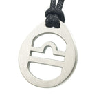 Libra Zodiac Pendant. Made from Pewter. Black cord. Necklace. Made in Fredericton NB New Brunswick Canada