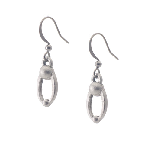 Parent and Child Earring. Satin finish. Made from Pewter. Made in Fredericton NB New Brunswick Canada