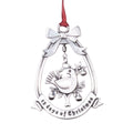 12 Days of Christmas pewter ornament - partridge in a pear tree with a bow
