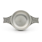 Celtic Quiche top view. Satin Finish. Made from Pewter. Made in Fredericton NB New Brunswick Canada