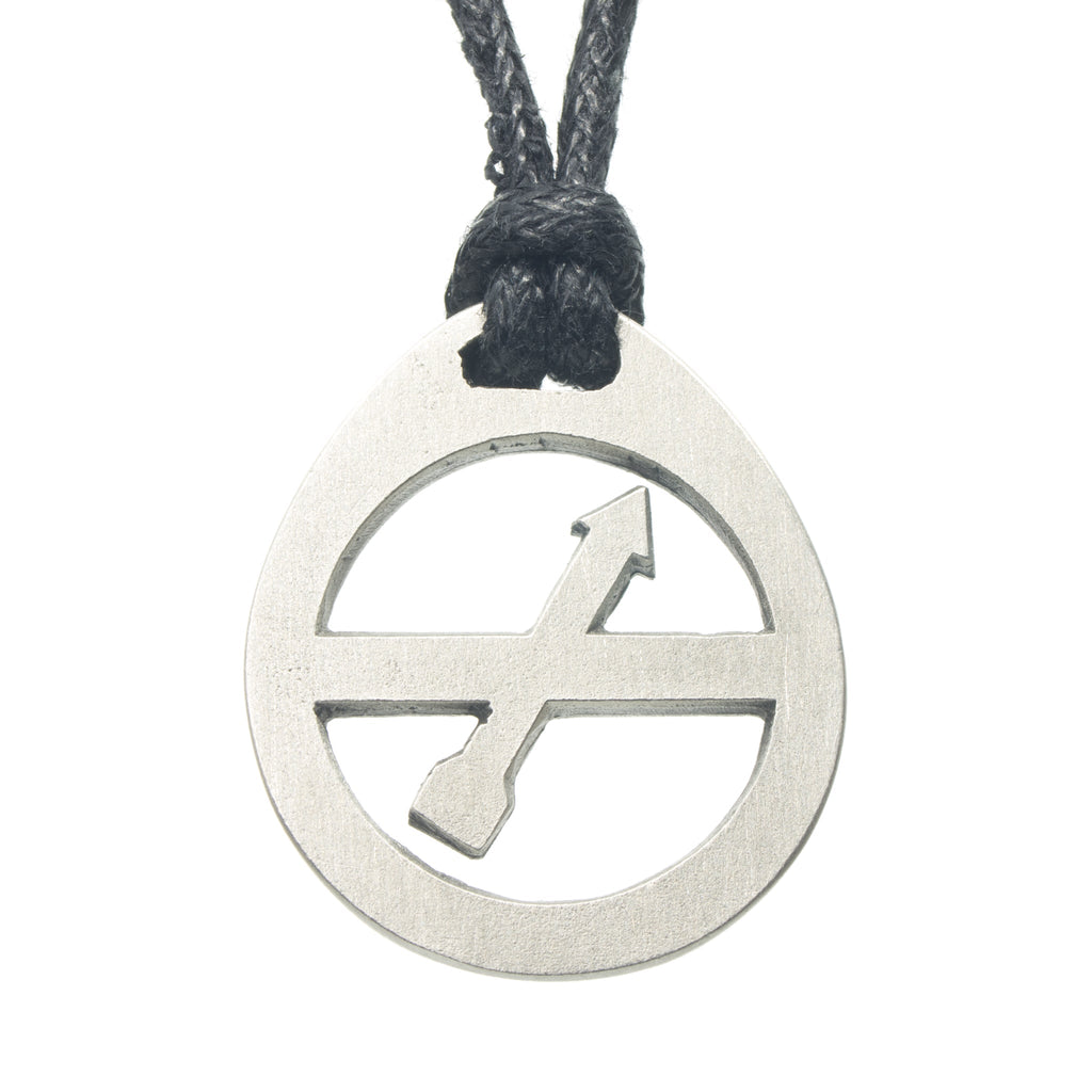 Sagittarius Zodiac Pendant. Made from Pewter. Black cord. Necklace. Made in Fredericton NB New Brunswick Canada