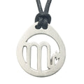Scorpio Zodiac Pendant. Made from Pewter. Black cord. Necklace. Made in Fredericton NB New Brunswick Canada