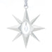 Shining Star Christmas Tree ornament. Made from Pewter. Silver ribbon. Made in Fredericton NB New Brunswick Canada