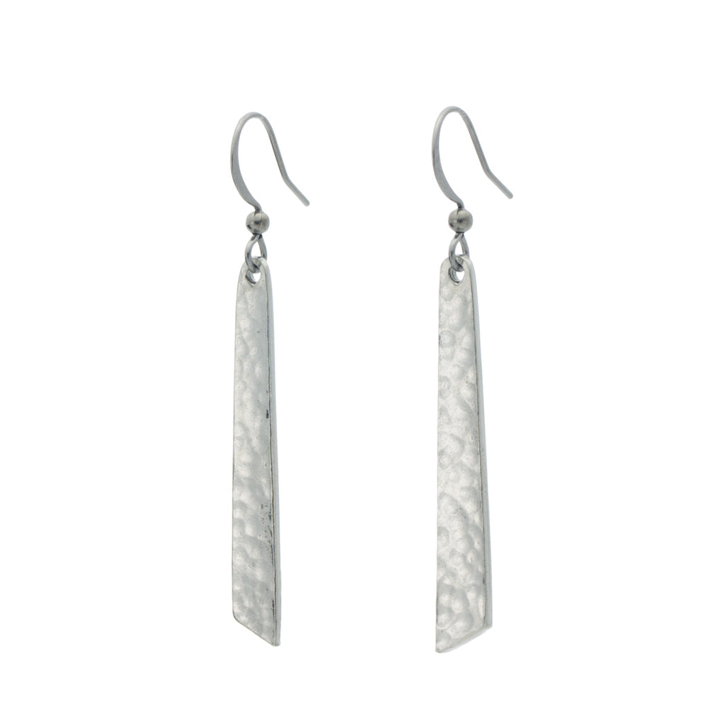 Single Drop Earrings. Made from Pewter. Made in Fredericton NB New Brunswick Canada