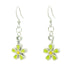 Spring Blossom Earrings. Green and yellow enamel. Made from Pewter. Made in Fredericton NB New Brunswick Canada