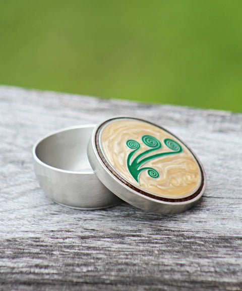 Fiddlehead Enamelled Memory Box
