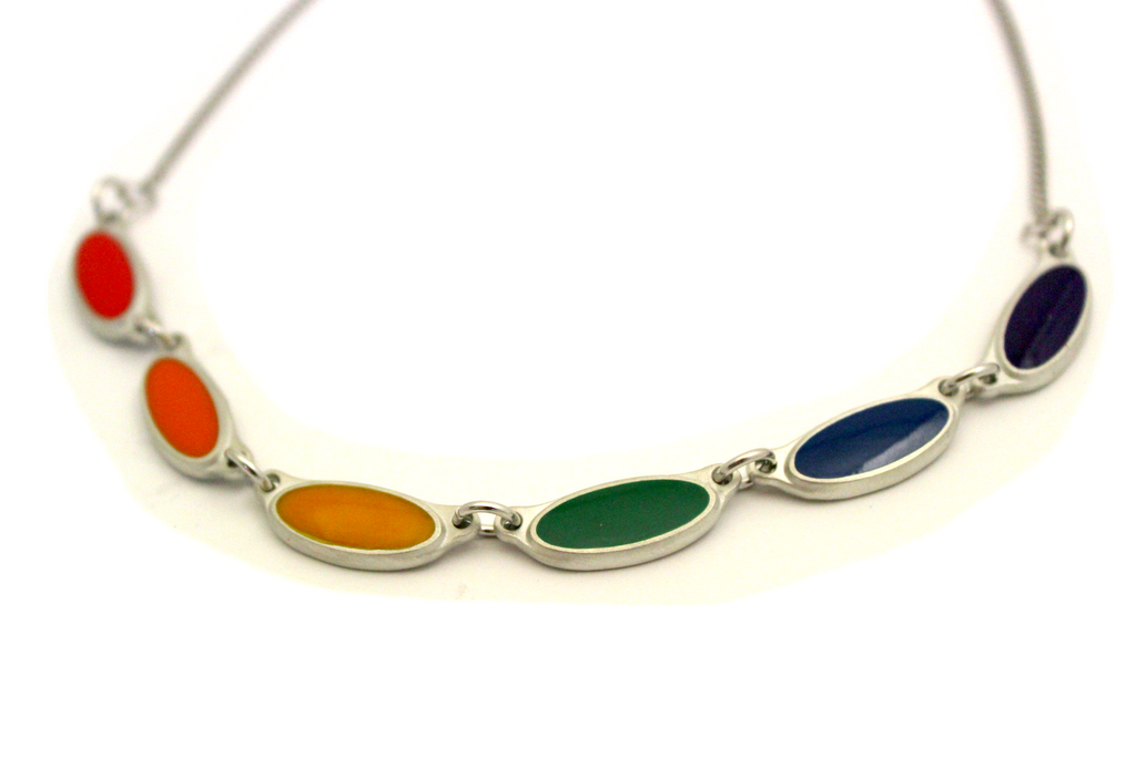 rainbow lgbt pride pewter enamel neckwear