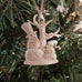 pewter snowman ornament on christmas tree