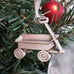 pewter wagon ornament on christmas tree