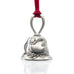 Three French Hens Christmas Bell, Made from Pewter. Red Ribbon. Made in Fredericton New Brunswick NB.