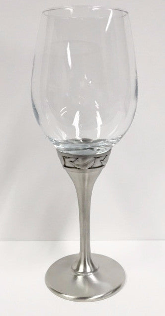 Wine Goblet with Glass Insert and Pewter Stem