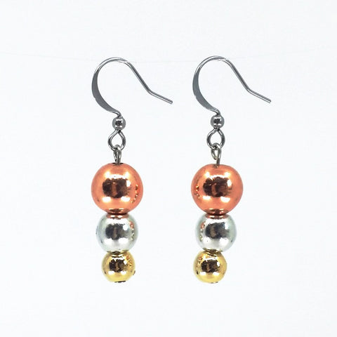 Tricolour Pearl Earrings